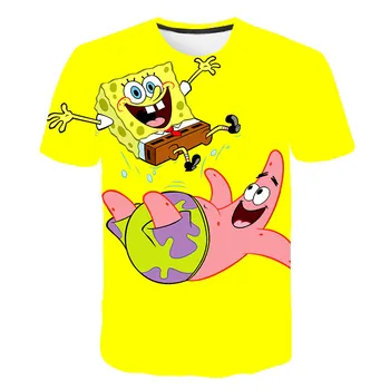 4-14T Vânzare Fierbinte Noi, amuzante Piestars și SpongeBobs 3D Tricou T-Shirt băiat și fete Tricou Casual Sport Top Teuri 4-14 Ani