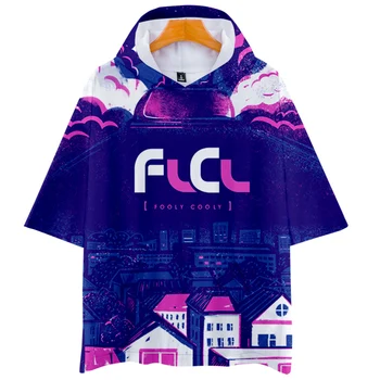FLCL Alternative 3D Imprimate cu Gluga tricouri Femei/Bărbați de Moda de Vara cu Maneci Scurte Tricou Vânzare Fierbinte Streetwear Haine