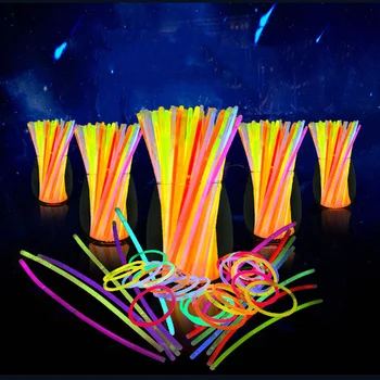 100 Buc Glow Sticks Colorate Luminoase Lumina Stick Petrecere Fluorescente DIY Colier Bratara Neon Eveniment Nunta Concert Bastoane Strălucire