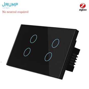 JRUMP Zigbee Smart Touch Comutator de Control Vocal Switch-uri de Lumină de Lucru Alexa Echo Google Acasa Singur live wire fără fir neutru
