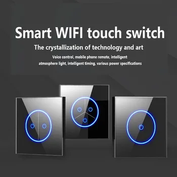 86 tip WiFi LED Comutator Tactil inteligent viața Comandă Vocală Atingeți Panou comutator de control de la distanță de Perete Comutatorul de Alimentare pentru Casa Inteligentă