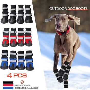 Benepaw Impermeabil Câine Cizme De Iarna Reflectorizant De Companie Pantofi În Aer Liber Anti-Alunecare De Zăpadă Papuceii Laba Protector Pentru Mediu Pentru Câini De Talie Mare