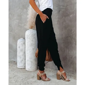 Dressmecb Solid Casual Creion Pantaloni Femei De Îmbrăcăminte De Înaltă Talie Buzunare Cargo Pantaloni Sex Feminin Toamna Streetwear Pantaloni Lungi 2021