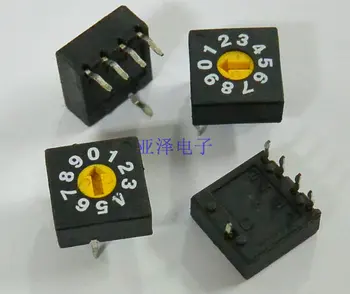 Taiwan rotativă encoder rotativ switch-uri 0-9 comutator DIP 10 PCB de codificare a comuta 8421C pozitive cod de 4: 1