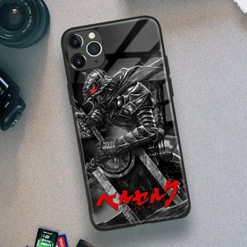 Curaj Berserk Anime Moale TPU Sticlă Telefon Caz pentru IPhone SE 6s 7 8 Plus X Xr Xs 11 12 13 Mini Pro Max Samsung