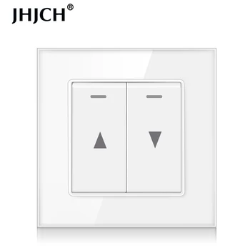 JHJCH-electric cortina comutator, echipamente de ridicare, de cristal clar panou de sticlă alb/negru/auriu/gri/argintiu comutatorul de resetare