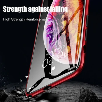 Zeallion Pentru Samsung Galaxy S20 FE Note20 Ultra Nota 8 9 10 S9 S8 Fata+Spate de Sticlă 360 Complet de Protecție de Metal Magnetic Acoperi Caz