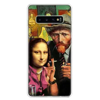 Van Gogh Mona Lisa Amuzant Art Caz de Telefon Pentru Samsung Galaxy S10 Lite S20 FE S21 Ultra S9 S8 S7 Edge Plus J4 J6 J8 Art Coque