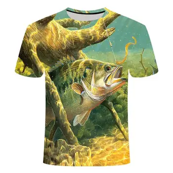 2021 nou de pescuit tricou casual, stil de pește Digital 3D de Imprimare t-shirt Barbati Femei tricou de Vara cu Maneci Scurte O-gât Topuri&Tees110-6xl