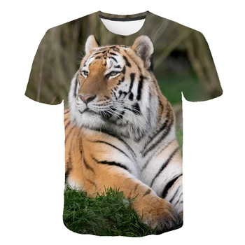 Tiger graphic t camasa Barbati 2021 Noi de Vara Casual Moda O-Gât de Imprimare T-shirt, Blaturi Hipster Animale Model cu Maneci Scurte T-shirt