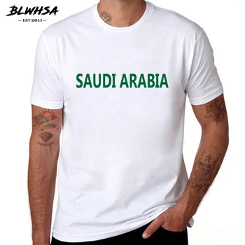 BLWHSA Arabia saudită Moda pentru Bărbați T-Shirt cu Maneci Scurte Rotund Gat Topuri de Vara Hipster ARABIA SAUDITĂ Imprimat Tricouri