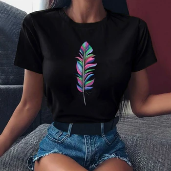 Maycaur Pene Imprimate T-shirt pentru femeie Haine Amuzante Tricouri Desene animate Femei Graphic Tee Shirt Femme Mâneci Scurte Topuri Tricouri