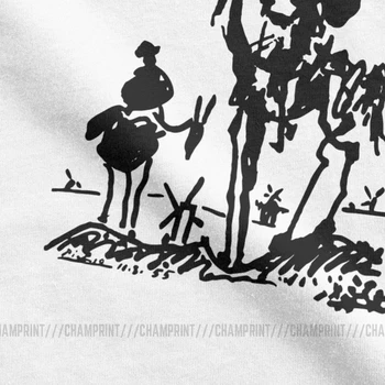 Amuzant Picasso Tricouri Pictura Arta Don Quijote Cavalerul Tricou Barbati Round Neck Bumbac Maneca Scurta Haine De Vară