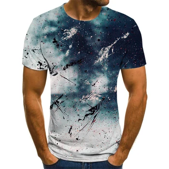 Vara Maneca Scurta Stele Amuzant Cerul de Noapte Camasa de Spațiu 3D Îmbrăcăminte Tricou Barbati Casual Moda de Tineret Vitalitate Top Design T-Shirt