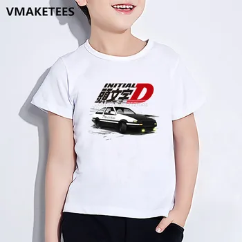 Copiii de Vara Fete si Baieti tricou Copii Anime Japonez AE86 Inițială D Drift Print T-shirt de Moda Casual, Haine pentru Copii