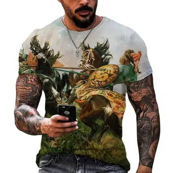 2021 Fierbinte de Top de Moda de Stradă pentru Bărbați T-shirt de Vară 3D T-Shirt pentru Bărbați de Mari Dimensiuni Casual Scurte Pulover Pierde T-Shirt