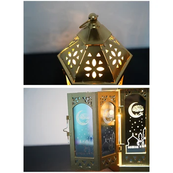 Ramadan Decor Lumini LED turnul Moscheii Lantern Festival Eid Mubarak Lumina Calda Lampa Decor Meserii Desktop Eid felinar