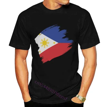 Tricou din Bumbac Tricou Pavilion Filipineză Mândrie Cadouri - Filipine Negru Bărbați Mânecă Scurtă O-Gât Topuri de Vara Tricouri Tricou