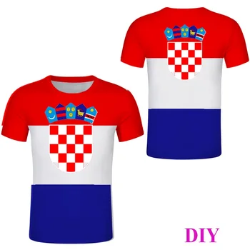 Croația tricou de Vara Personalizate Barbati HRVATSKA tricouri Gratuit DIY Tee Emblema Tricouri Personaliza HRV Țară Design de Top