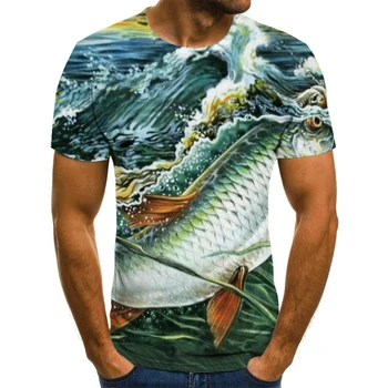 、2020 vara noi bărbați T-shirt de moda 3D cămașă cu mânecă scurtă stradă gât T-shirt neutru casual T-shirt