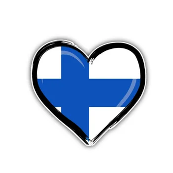 Inima minunat în formă de Pavilion finlandez Masina de Decorare Autocolant PVC Decal ZWW-2682, 13cm * 12cm