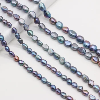 Perle Naturale Reale de Cultură de apă Dulce Negru Baroc Margele Vrac 36 cm Strand Dimensiune5-10 mm pentru DIY Bijuterii Colier