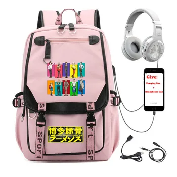 Anime Hakata Tonkotsu Tăițeii rucsac Școală elev Geanta Femei barbati Rucsac de Călătorie de Încărcare USB adolescenți Laptop packsack