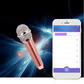 3.5 mm Mini Microfon cu Condensator Telefon Karaoke Microfon cu Stativ pentru iPhone, Android și IOS Telefoane Karaoke