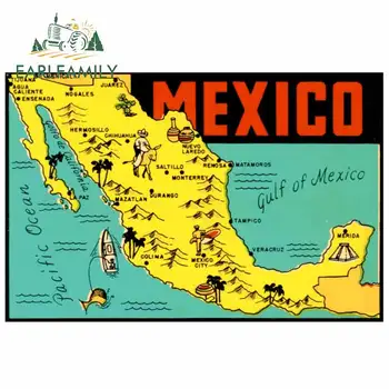 EARLFAMILY 13cm x 8.6 cm Pentru Mexic Grafic arată Hartă Poster de protecție Solară Decal Graffiti Autocolante Auto Accesorii Auto Ocluzie Zero
