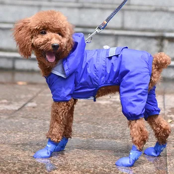 4buc/set Câine de Companie Ploaie Pantofi Anti-Alunecare, rezistent la apa Câine Ploaie Pantofi pentru Câini de talie Mică De 8 Culori Cizme de Cauciuc pentru Patru Sezoane 10A