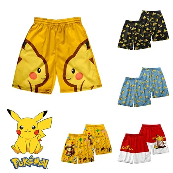 Pokemon Pikachu casual pantaloni scurți bărbați și femei de vară respirabil pantaloni scurți pantaloni de plajă hip-hop pantaloni de funcționare baschet pantaloni sport