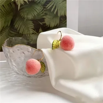 Noua Moda De Piersici În Formă De Cercei Pentru Femei Fete Drăguț Imitație De Fructe În Formă De Pandantiv Ureche Stud Bijuterii Cadouri