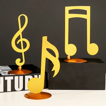 FIERBINTE DE VÂNZARE！！！New Sosire Muzical Figurine Decorative Simple din Metal Note Creative Instrument Ornament pentru Camera de zi