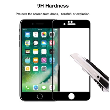 2 buc Pentru iPhone 6 6s 7 8 Plus o Acoperire Completă Sticlă Călită Ecran de Telefon Protector Protector Guard Film 2.5 D 9H Duritate