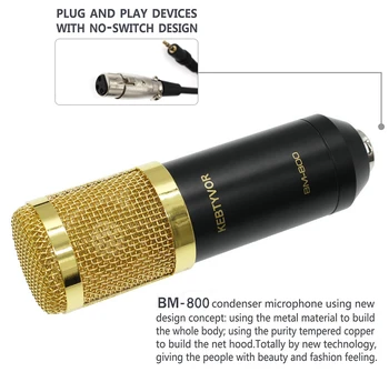 Multi-funcțional live placa de sunet si metal shock mount webcast profesionale esențiale bm800 microfon