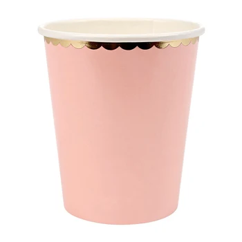 Folie de culoare roz Aur Consumabile de unica folosinta Tacamuri de Partid Farfurie de Hârtie Cupe Servetele paie Pentru Nunta de ziua Decor Consumabile