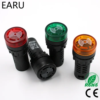 1 buc AD 16-22SM 12V, 24V, 110V 220V 380V 22mm Flash Semnal luminos LED Rosu Active Buzzer Beep Alarma Indicator Roșu Verde Galben Negru