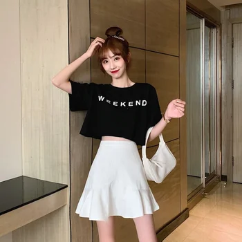 Mini-Fuste Femei Sirena de Design de Moda Chic Stil coreean Talie Mare Toate-meci de Vara Casual Streetwear Student Ins Temperament