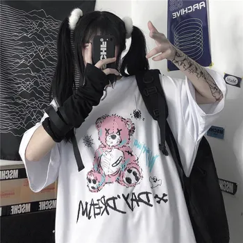 Imprimarea Casual Harajuk goth sex Feminin tricouri Kawaii Unisex Maneca Scurta Anime Tricou HipHop Vara Femei Streetwear Topuri