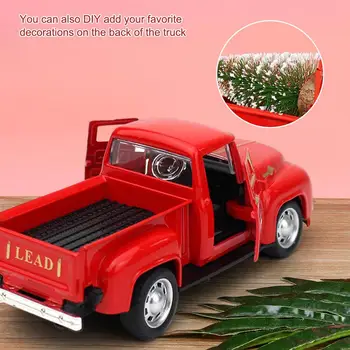 Crăciun Roșu Retro De Metal Camion Jucărie Mașină Pentru Decor De Crăciun De Transport Xmas Copac Mașină De Crăciun Cadou De Anul Nou Pentru Copii