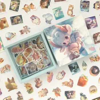 200 buc/pack Magic pui de Iepure Pisică Serie Cutie Decorativa Papetărie Autocolante Scrapbooking DIY Jurnal Album Stick