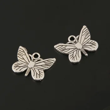 8pcs Farmece Insecte Fluture de Culoare de Argint Pandantiv Pentru a Face Diy Bijuterii lucrate Manual