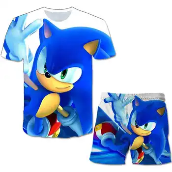 3D Îmbrăcăminte pentru Copii Sonic Băiat de Vara tricou + pantaloni Scurți de Sport Costum Copil de sex Masculin Desene animate pantaloni Scurți Sport, Îmbrăcăminte pentru Copii Set3-14