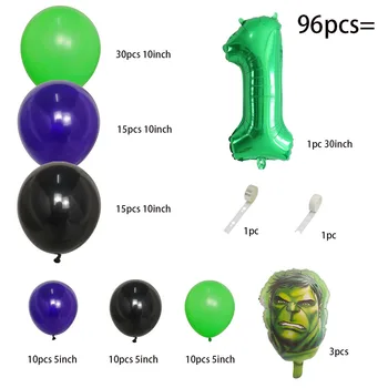 1Set Avengers Hulk, Iron Man Baloane Folie Verde Număr de Partid Gonflabile Cap Balon Petrecere de Ziua de Decorare pentru Copii Jucării Globos