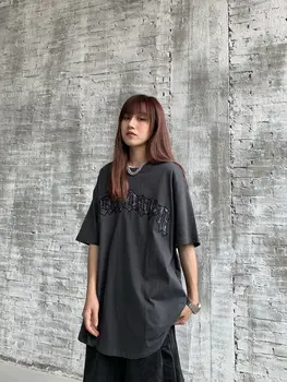 Coreeană de Moda Trendy Streetwear Litera T Camasa pentru Barbati Femei Tricou Tricou Topuri Alt Haine Harajuku Haine Goth, Gotic 2022