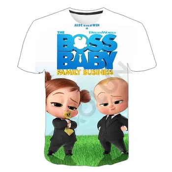 Nouă Tendință de Moda Topuri tee Liber Casual Drăguț pentru Copii cu Maneci Scurte 3D de Imprimare T-shirt Copilul Șeful Băieți Fete O-Neck Tricou 4T-14T