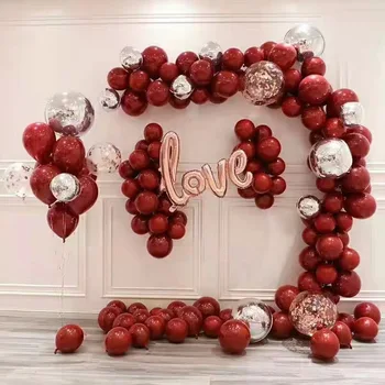 Metalice de aur vin roșu balon ghirlanda arc potrivit pentru Valentine ' s Zi, nunta, ziua de nastere fata de adult cadou decor