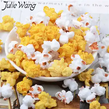 Julie Wang 10BUC Rășină Popcorn Farmece Artificiale, produse Alimentare de Luare de Bijuterii Accesorii Decor de Masă elemente de Recuzită