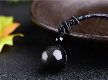 De înaltă Calitate Natural Unic Obsidian Negru Ochi Curcubeu Margele Minge bijuterii Pandantiv Piatra de Transfer de Noroc Dragoste Bijuterii