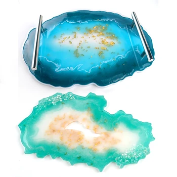 DIY Neregulate Tava de Mucegai Rășină de Silicon Geode Coaster Molde Resina Epoxidice Platou Moule Silicona Resine Pentru Ambarcațiuni Manual de Artă